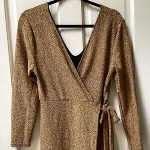 Love University gold wrapped top, size XL